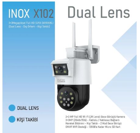 INOX-X102 3+3MP DUAL LENS WİFİ KAMERA HİEASY çift kamera